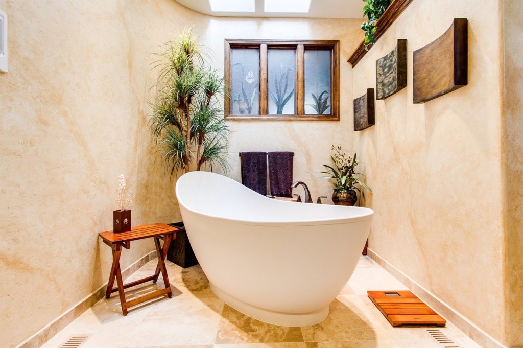 Décoration de salle de bain dans un style vintage