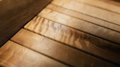 Close-up of wooden planks with natural grain patterns